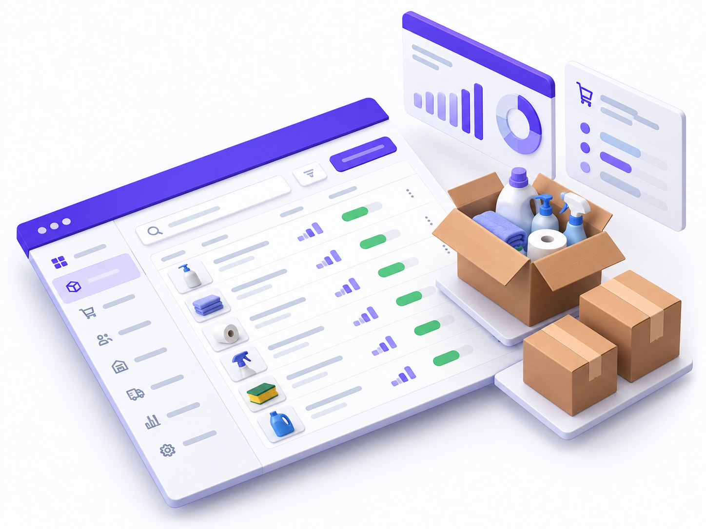 Interfaz de un sitio web con módulos de contenido